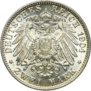 Germany, City of Bremen, 2 Mark Hamburg 1904 J