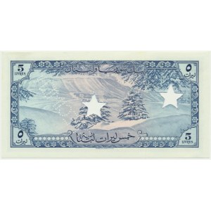 Lebanon, 5 Livres (1952-64) - SPECIMEN
