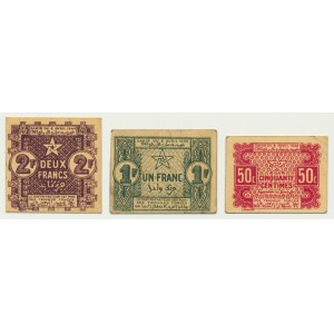 Morocco, lot 50 Centimes - 2 Francs 1944 (3 pcs.)