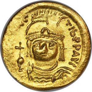 Byzantine Empire, Maurice Tiberius, Solidus - GCN AU58