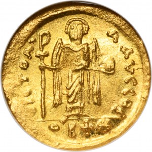 Byzantine Empire, Maurice Tiberius, Solidus - GCN AU58