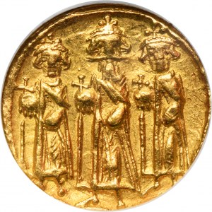 Byzantine Empire, Heraclius, Heraclius Constantine and Heroclanas, Solidus - GCN AU50