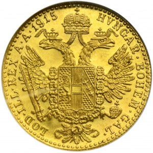 Austria, Franz Joseph I, Ducat Wien 1915 - RESTRIKE - GCN MS65