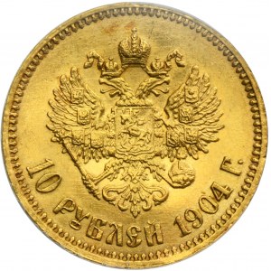 Russia, Nicholas II, 10 Rouble Petersburg 1904 - GCN AU53