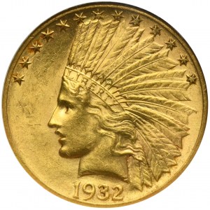 USA, 10 Dollars Philadelphia 1932 - Indian Head - GCN AU53