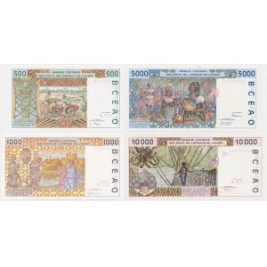 Central African States, set 500-10.000 Francs (1995-2002) (4 pcs.)