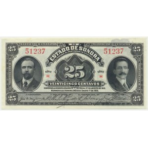 Mexico, Sonora, 25 Centavos 1915