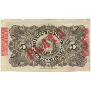 Cuba, 5 Pesos 1896 - overprint PLATA -