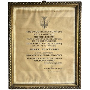 Diploma for the Cross of Independence