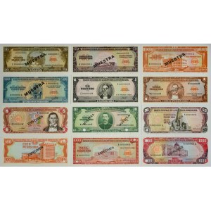 Dominicana, set specimen 1-1.000 pesos (1964) (12 pcs.)
