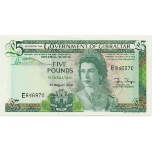 Gibraltar, 5 Pounds 1988