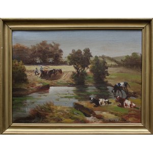 V. Birkholm, Scena z krowami nad rzeką