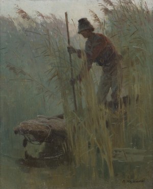 Apoloniusz Kędzierski, WODNIK. RYBAK W TRZCINACH, 1897