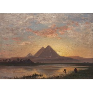 Ernst Koerner (1846 - 1926 Berlin), Piramidy w Gizie, 1898