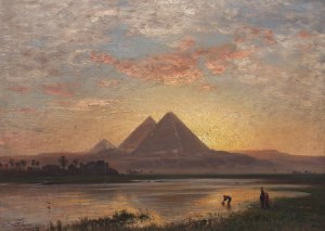 Ernst Koerner (1846 - 1926 Berlin), Piramidy w Gizie, 1898