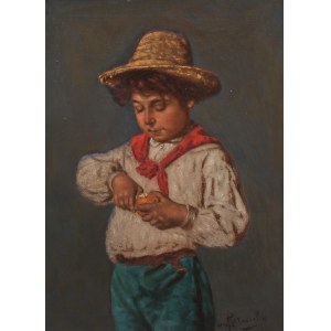 Arturo Petrocelli (1856-1926), Ragazzo che sbuccia un'arancia