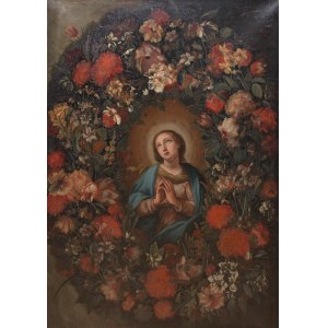 Artysta nieokreślony (XVIII/XIX w.), Madonna wśród kwiatów, XVIII/XIX w.