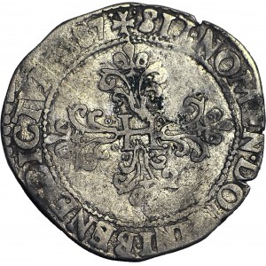 R-, Henryk Walezy, Król Polski, 1/2 Franka 1587