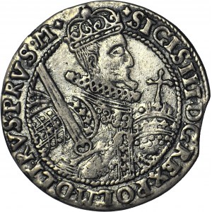 R-, Zygmunt III Waza, Ort 1621, typ bydgoski, naśladownictwo lub fałszerstwo z epoki w słabym srebrze