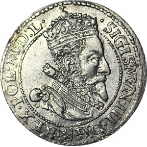 RR-, Zygmunt III Waza, Szóstak 1599, Malbork, rzadki wariant, oddalone tarcze