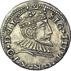 Zygmunt III Waza, Trojak 1592, Ryga, duża głowa, ładny