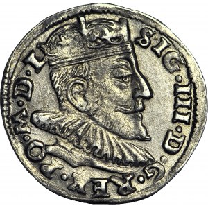 Zygmunt III Waza, Trojak 1592 Wilno, mała cyfra Z w dacie, menniczy