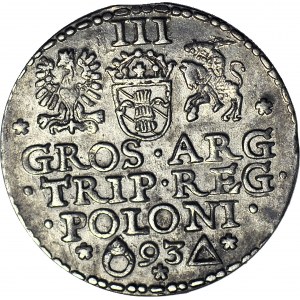 Zygmunt III Waza, Trojak 1593, Malbork, piękny
