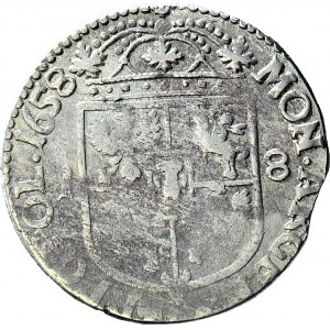 Jan II Kazimierz, Ort 1658 TLB, Kraków, rzadszy bez obwódek