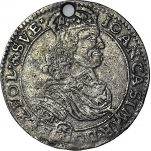 Jan II Kazimierz, Ort 1668, Bydgoszcz, mały krzyżyk po dacie