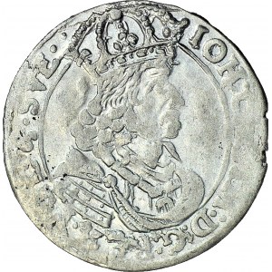 Johannes II. Kasimir, Sixpence 1662 TT, Bromberg, Variante mit Rändern, glänzend