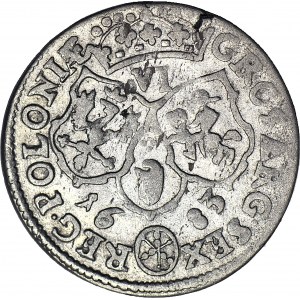 RRR-, Jan III Sobieski, Szóstak 1683, popiersie ortowe, 6 pasów!