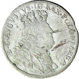 RR-, Augustus III Sas, Sixpence 1754, seltenere Büste