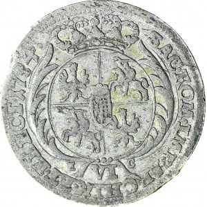 RR-, Augustus III Sas, Sixpence 1754, seltenere Büste