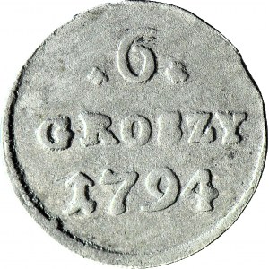 Stanislaw A. Poniatowski, 6 pennies 1794, broad date