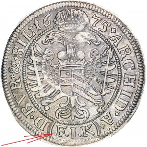 R-, Schlesien, Leopold I, 6 krajcars 1675, FIK, Opole, selten und schön