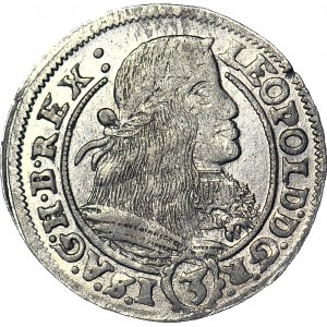 Śląsk, Leopold I, 3 krajcary 1661 BH, Wrocław, połyskowy