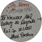 RRR-, Śląsk, Ludwik IV Legnicki, 15 krajcarów 1662, BRZEG, NIENOTOWANY!