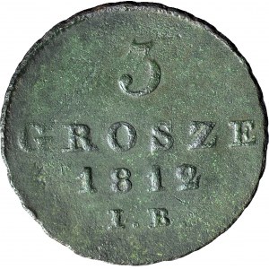 Księstwo Warszawskie, 3 grosze 1812 IB