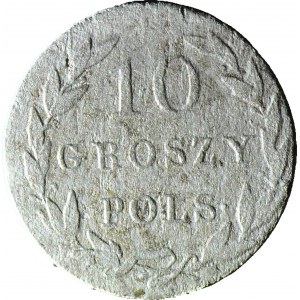 R-, Królestwo Polskie, 10 groszy 1820 I.B., b. rzadki, Berezowski 10 zł