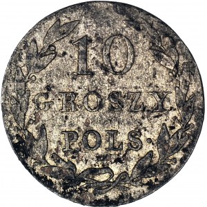 R-, Królestwo Polskie, 10 groszy 1820 I.B., b. rzadki, Berezowski 10 zł