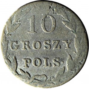 R-, Königreich Polen, 10 groszy 1831, selten, Berezowski 4zł
