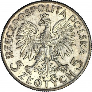 5 złotych 1933, Głowa, piękna