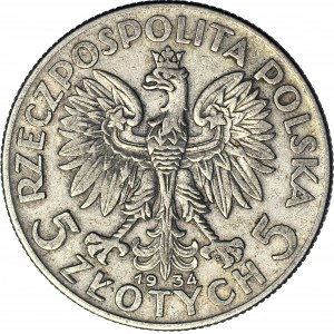 5 złotych 1934, Głowa