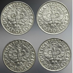Zestaw czterech monet 20 groszy 1923, bardzo ładne