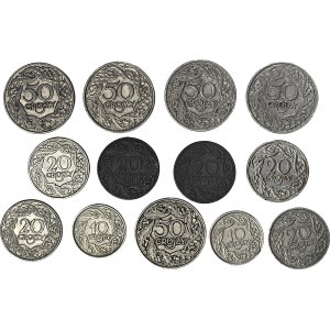 13 szt. zestaw, 50, 20 i 10 groszy 1923