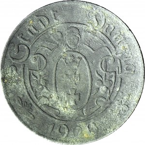 Wolne Miasto Gdańsk, 10 fenigów 1920, odmiana 57 perełek