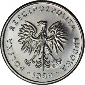 RRR-, 5 złotych 1989, Próba TECHNOLOGICZNA ALUMINIUM, nakł 18 szt.