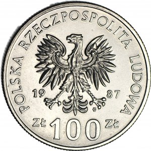 100 złotych 1987, PRÓBA, nikiel, Kazimierz Wielki