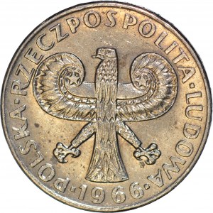 RR-, 10 złotych 1966 Mała kolumna, SKRĘTKA 320 stopni, rzadkie