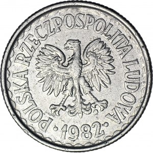 R-, 1 złoty 1982, SKRĘTKA 270 stopni, rzadkie